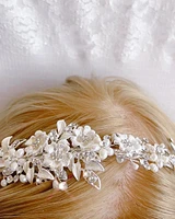 Bridal Silver Flower Headband 152449