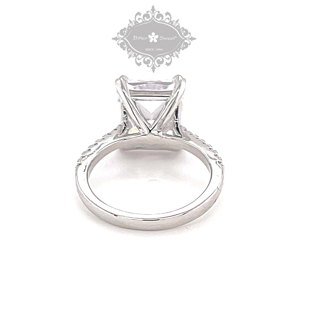 Sterling Silver Cubic Zirconia Radiant Cut Ring 144138