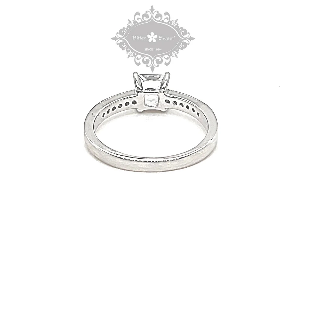 Sterling Silver Square Cubic Zirconia Ring 148073