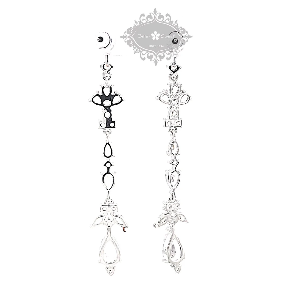 Bridal Silver Cubic Zirconia Drop Earrings