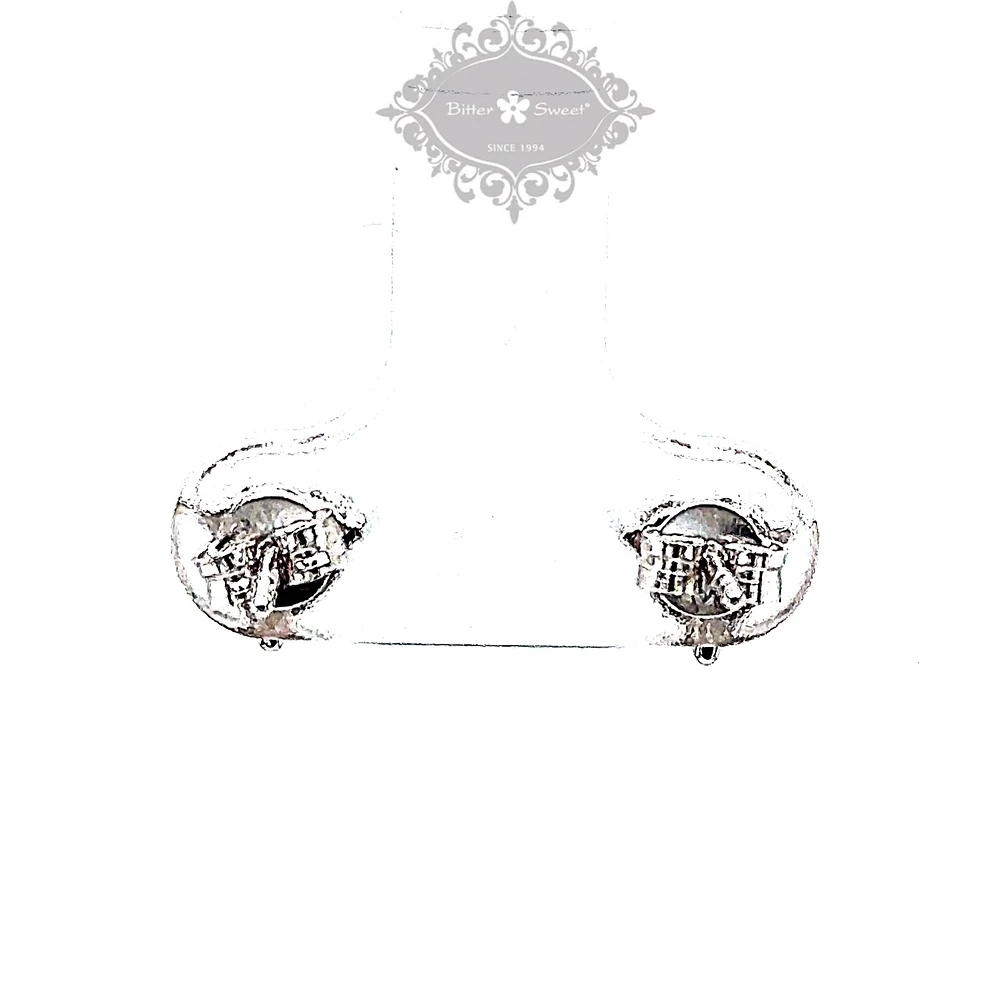 Sterling Silver Cubic Zirconia Heart 6mm Stud Earrings 148585