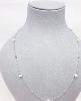 Sterling Silver Cubic Zirconia Pearl Necklace 152274