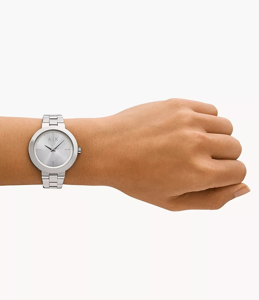 Armani Exchange Two-Hand Stainless Steel Silver Watch 154683