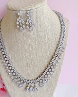 Bridal Cubic Zirconia Necklace & Earrings Set 152748