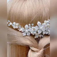 Bridal Gold Flower Hair Clip 142043