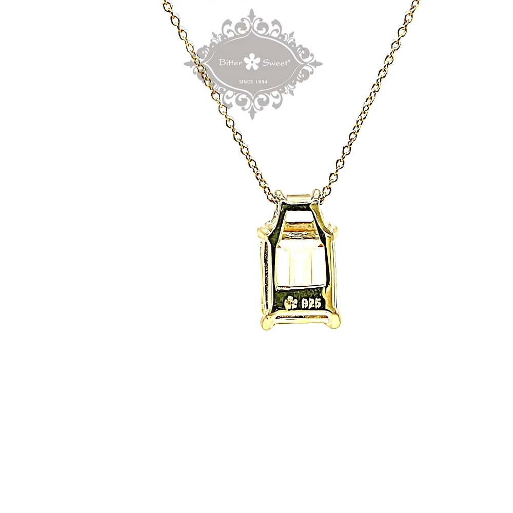 Gold Plated Sterling Silver Cubic Zirconia Necklace