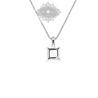 Sterling Silver Square Cubic Zirconia Necklace 147705