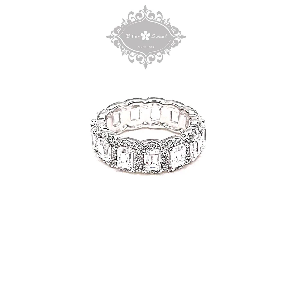 Sterling Silver Cubic Zirconia Eternity Ring