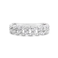 Sterling Silver Cuban Link Cubic Zirconia  Ring 155032