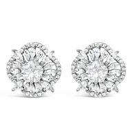Sterling Silver  Flower  Cubic Zirconia Earrings 155064