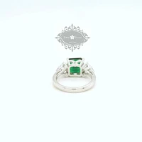 Sterling Silver Emerald Cubic Zirconia Ring 153438