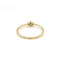 Gold Plated Sterling Silver Cubic Zirconia Evil Eye Ring