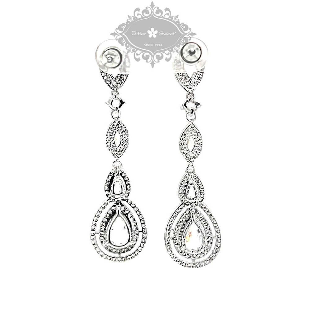 Bridal Cubic Zirconia Tear Drop  Earrings 125963