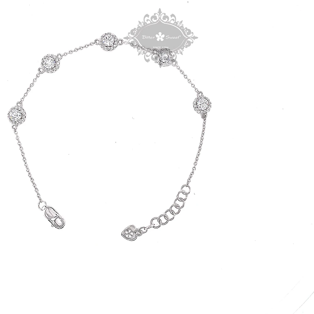 Sterling Silver Cubic Zirconia Round Bracelet 146677