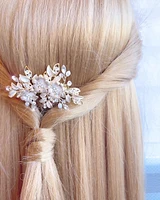 Bridal Flower Wire Gold Hairclip 152409
