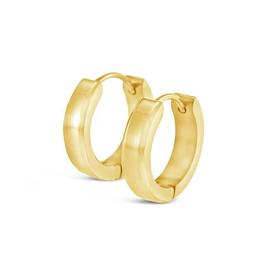 Stainless Steel Gold Square Huggie Earrings 150389