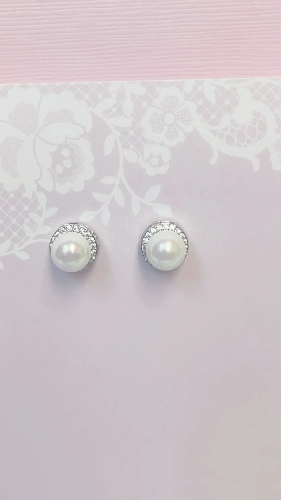 Bridal Silver Cubic Zirconia Earrings 149304