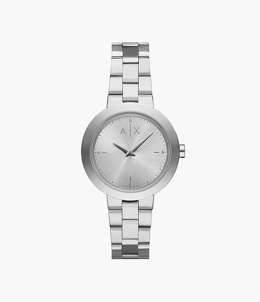 Armani Exchange Two-Hand Stainless Steel Silver Watch 154683