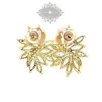 Gold Cubic Zirconia Stud Earrings 142889