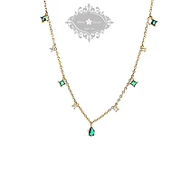 Gold Plated Sterling Silver Cubic Zirconia Necklace