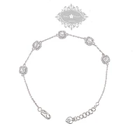 Sterling Silver Cubic Zirconia Square Bracelet 146679