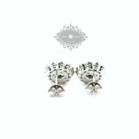 Sterling Silver Emerald Oval Cubic Zirconia Earrings 153387