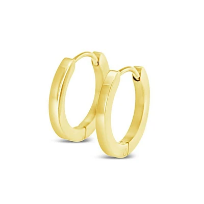 Stainless Steel Gold Square Huggie Earrings 150385