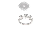 Sterling Silver Cubic Zirconia Flower Ring