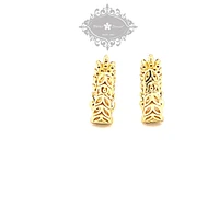 Gold Plated Sterling Silver Cubic Zirconia Huggie Earrings 143292