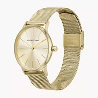 Armani Exchange Three-Hand Gold Mesh Steel Watch 154680