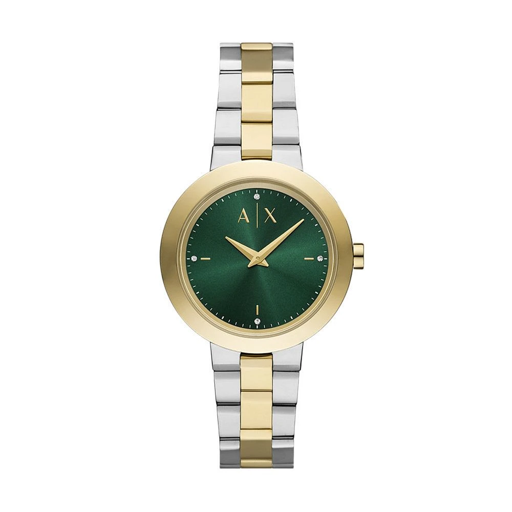Armani Exchange Crystal Accent Two-Tone Green Dial 154682