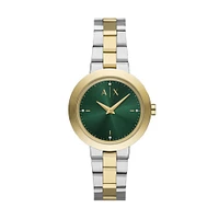 Armani Exchange Crystal Accent Two-Tone Green Dial 154682