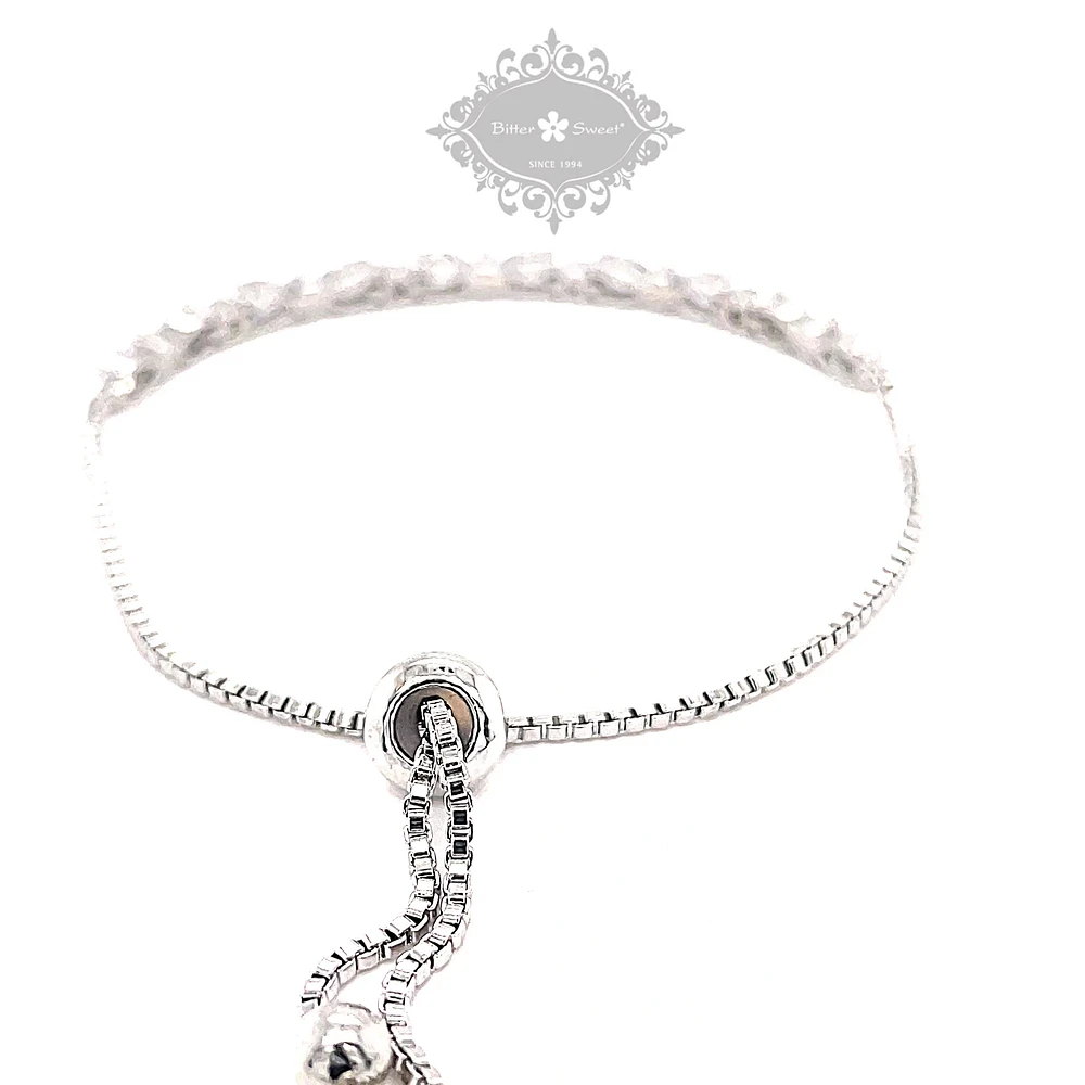 Bridal Cubic Zirconia Silver Adjustable Bracelet 145894