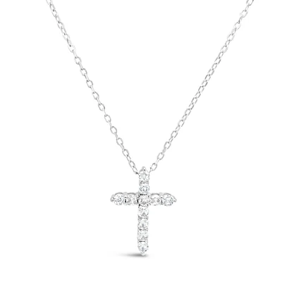 Sterling Silver Cross  Cubic Zirconia Necklace155060