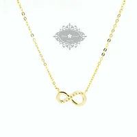 Yellow Gold Plated Sterling Silver Infinity Cubic Zirconia Necklace 153808