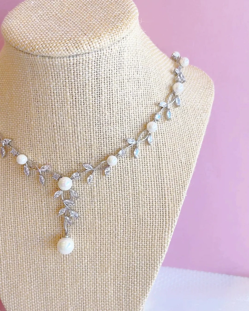 Bridal Pearl Cubic Zirconia Necklace 145917