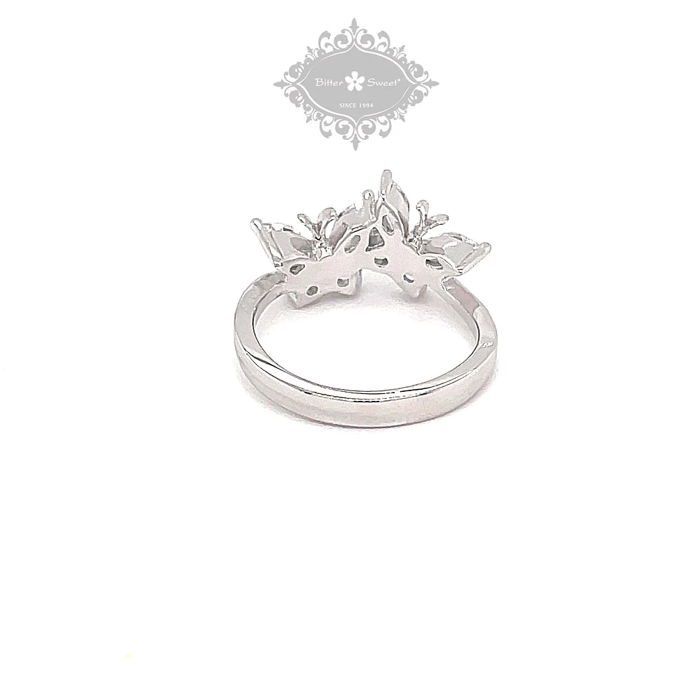 Sterling Silver Cubic Zirconia Butterfly Ring