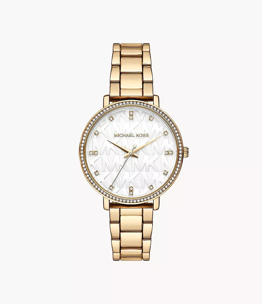 Michael Kors Pyper Three-Hand Gold-Tone Alloy Watch MK4666 154470
