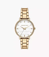 Michael Kors Pyper Three-Hand Gold-Tone Alloy Watch MK4666 154470
