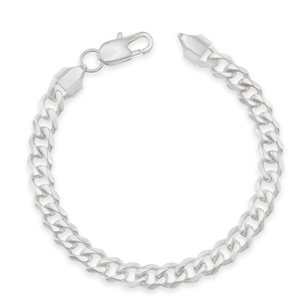 Stainless Steel Silver 7mm Cuban Link Bracelet 148735