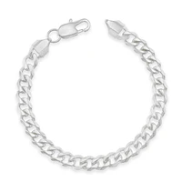 Stainless Steel Silver 7mm Cuban Link Bracelet 148735