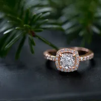 Rose Gold Plated Sterling Silver Ring 129258