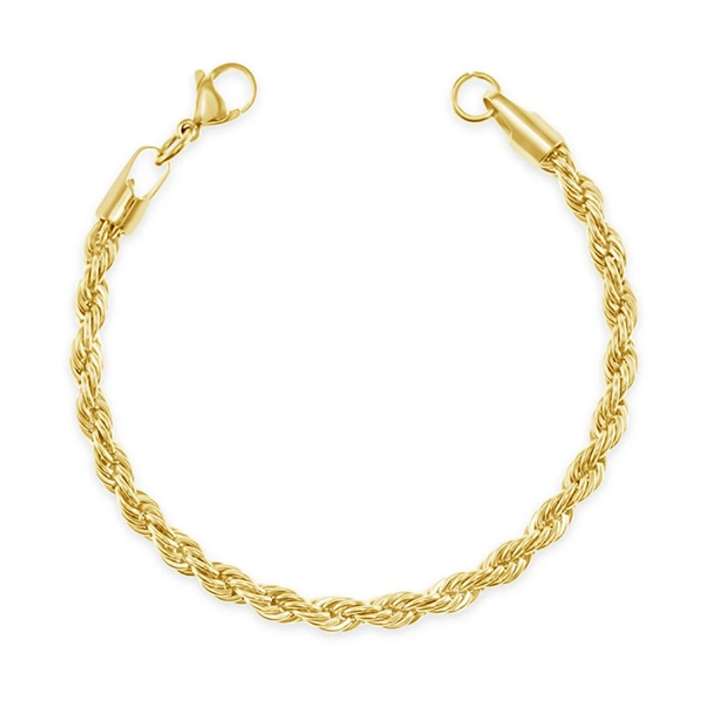 Stainless Steel Gold 5mm Rope Bracelet 148745