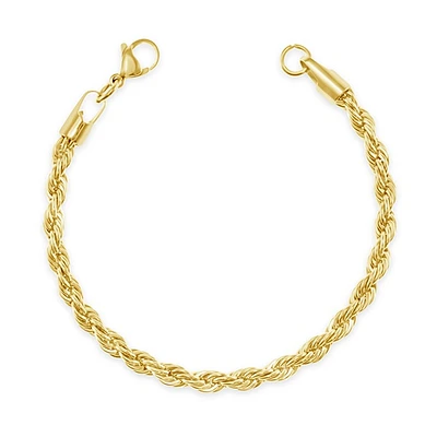 Stainless Steel Gold 5mm Rope Bracelet 148745
