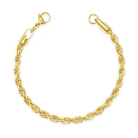 Stainless Steel Gold 5mm Rope Bracelet 148745