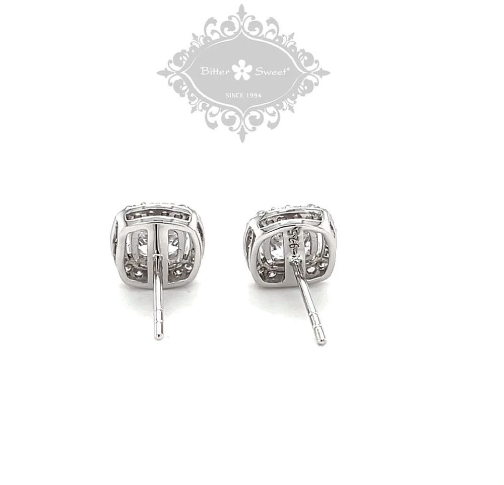 Sterling Silver Cubic Zirconia Square Studs 139376