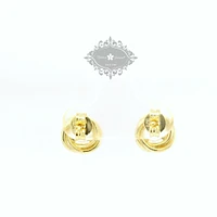 Gold Plated Sterling Silver Twist Cubic Zirconia Earrings 153086