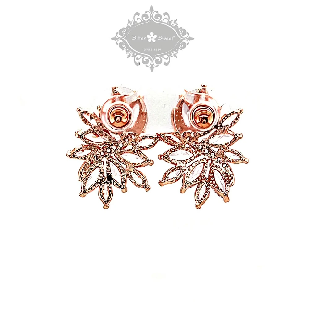 Rose Gold Cubic Zirconia Stud Earrings 142890