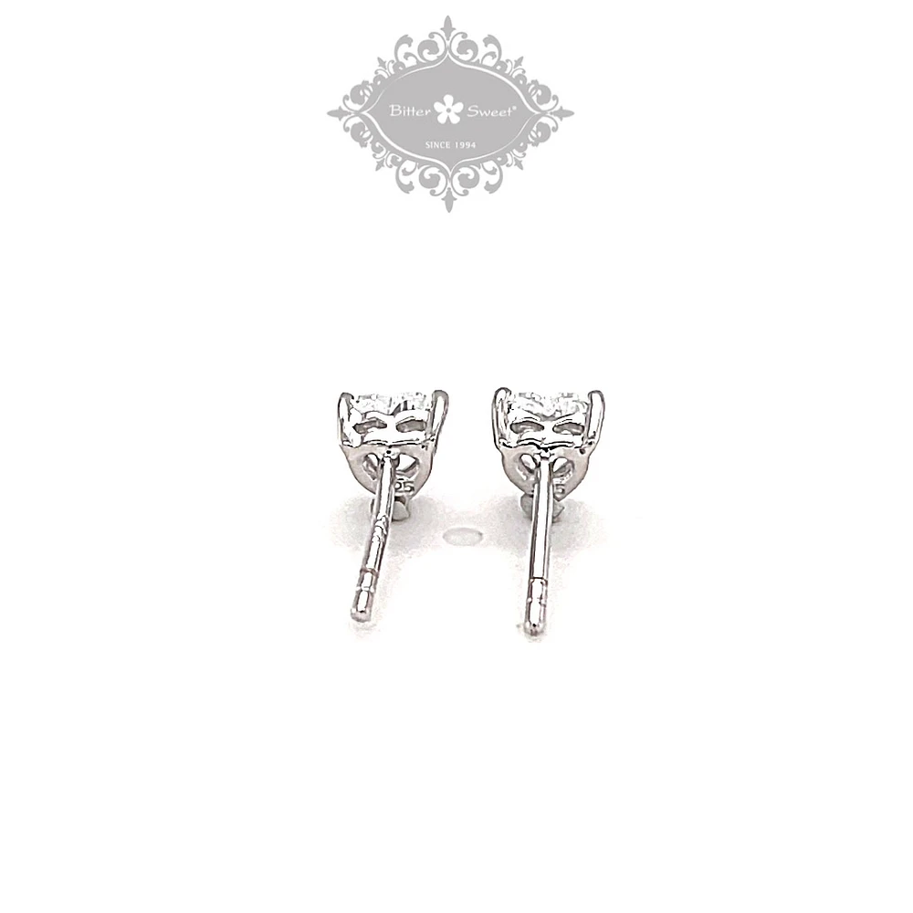 Sterling Silver Cubic Zirconia Heart Studs 119001