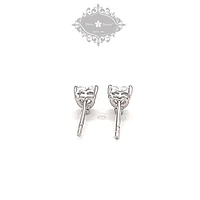 Sterling Silver Cubic Zirconia Heart Studs 119001